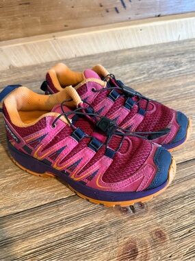 Salomon girls Pink & Orange tennis shoes